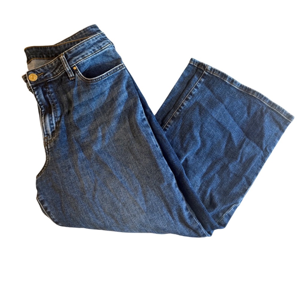 KUT from the Kloth Charlotte High Rise Wide Leg Jeans Blue Dark Wash Size 16